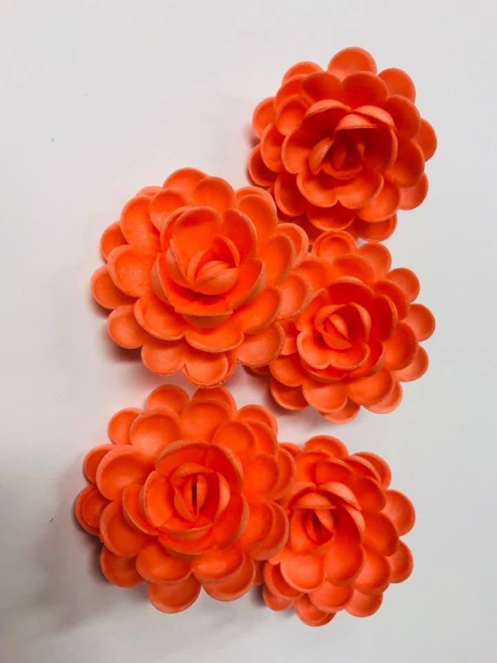 Vahvlist inglise roos oranž (50mm) 5tk