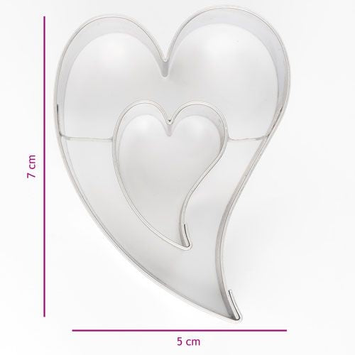 Süda südames 5x7cm metallvorm