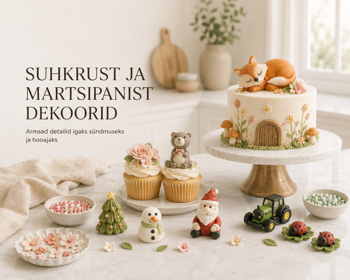 Suhkrust ja martsipanist dekoorid