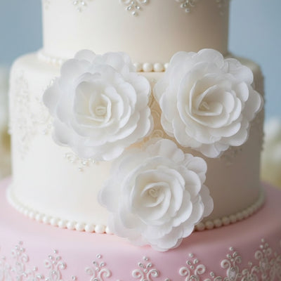 Vahvlist Hiina Roos Valge (70Mm) 3Tk