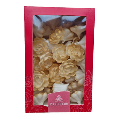 Vahvlist inglise roos kuldse sädelusega 40mm 5tk