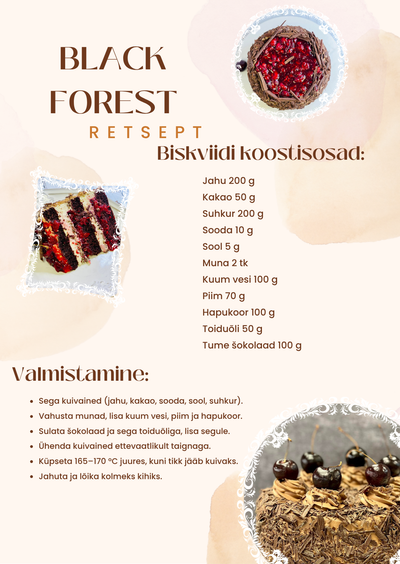 Retsept Must Mets - Black Forest tort