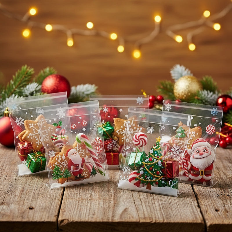 Tsellofaankotid liimiribaga Jõulud 100 x 100mm 10tk