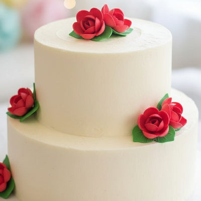 Vahvlist Punane Roos Lehtedega 5Tk