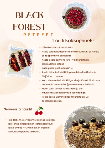 Retsept Must Mets - Black Forest tort