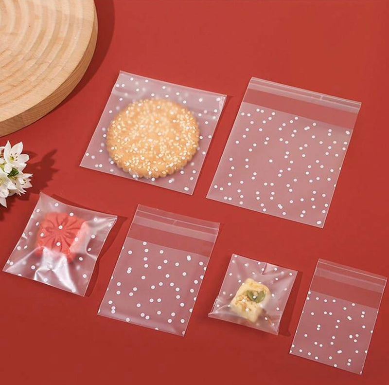 Tsellofaankotid liimiribaga Lumetäpid 100 x 100mm 10tk