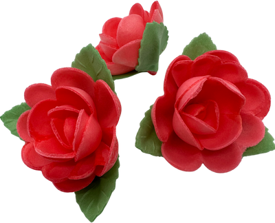 Vahvlist roosid lehtedega 5cm 3tk