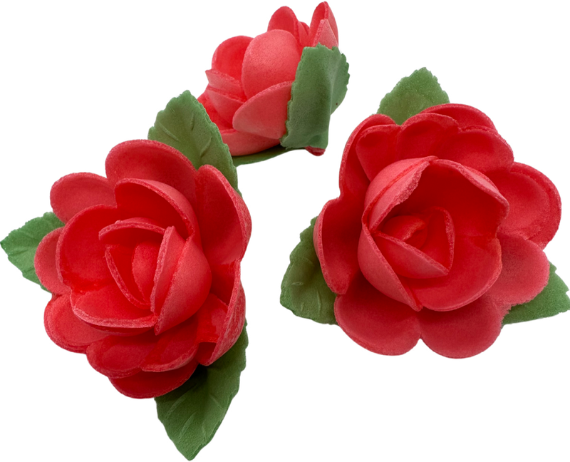 Vahvlist roosid lehtedega 5cm 3tk