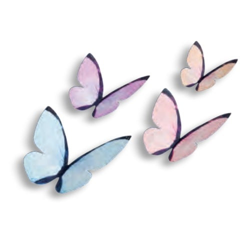 Vahvlist liblikad pastelsed mix 21tk