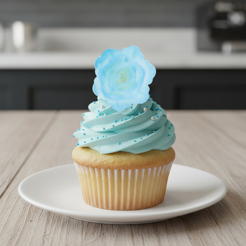 Vahvlist hiina roos sinise varjundiga