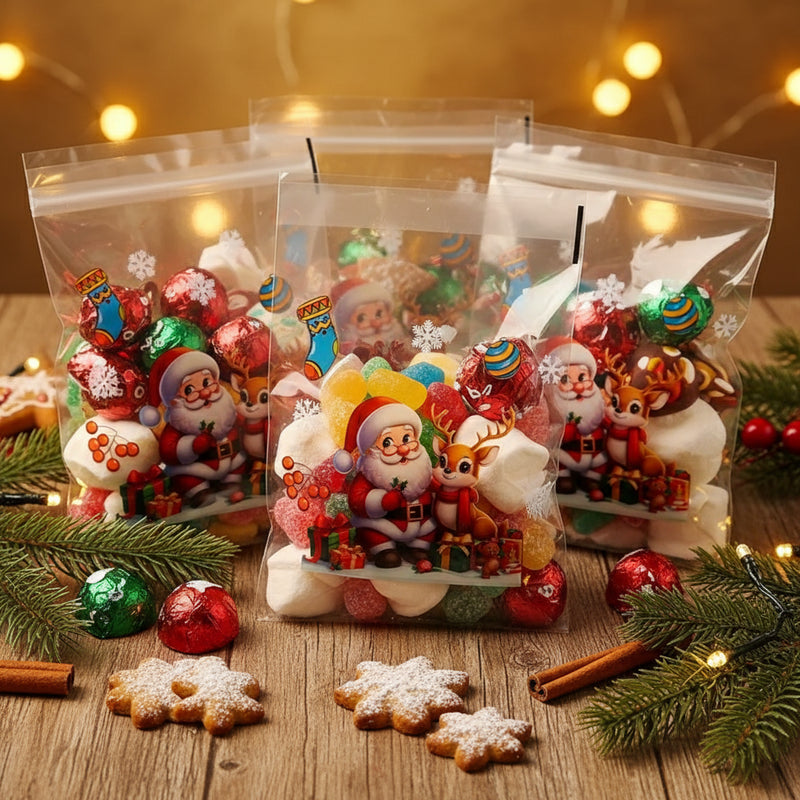 Tsellofaankotid liimiribaga Jõulud 100 x 100mm 10tk