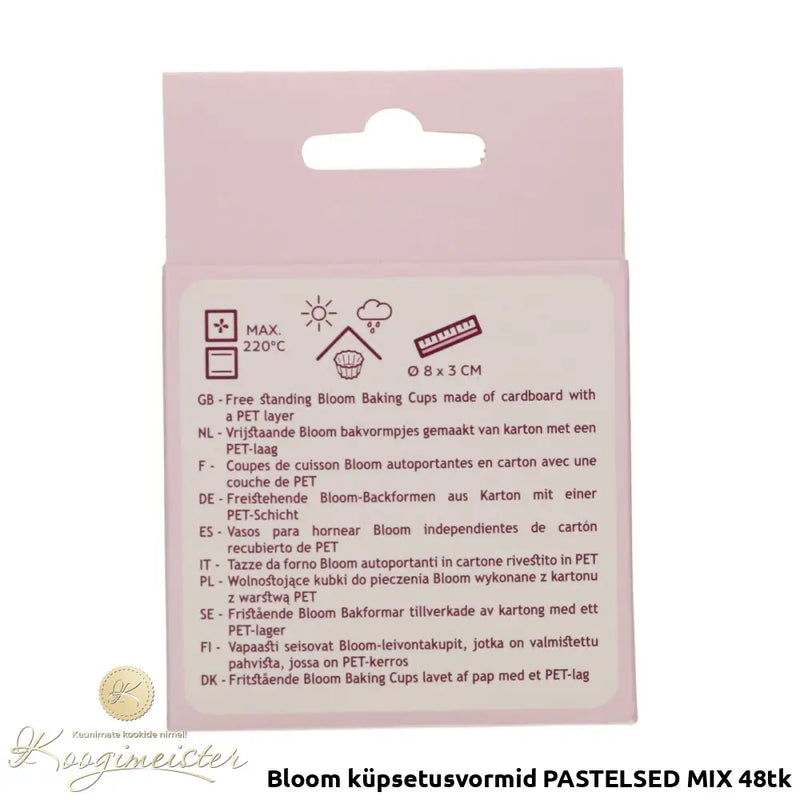 Bloom Küpsetusvormid Pastelsed Mix 48Tk