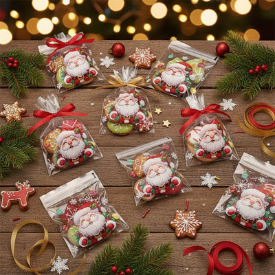 Tsellofaankotid liimiribaga Jõulud 100 x 100mm 10tk