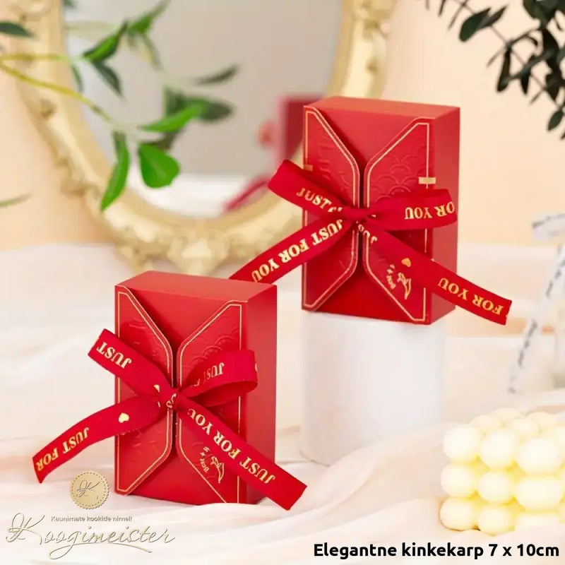 Elegantne Kinkekarp 7 X 10Cm Punane Pakend