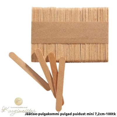 Jäätise-Pulgakommi Pulgad Puidust Mini 7 2Cm-100Tk