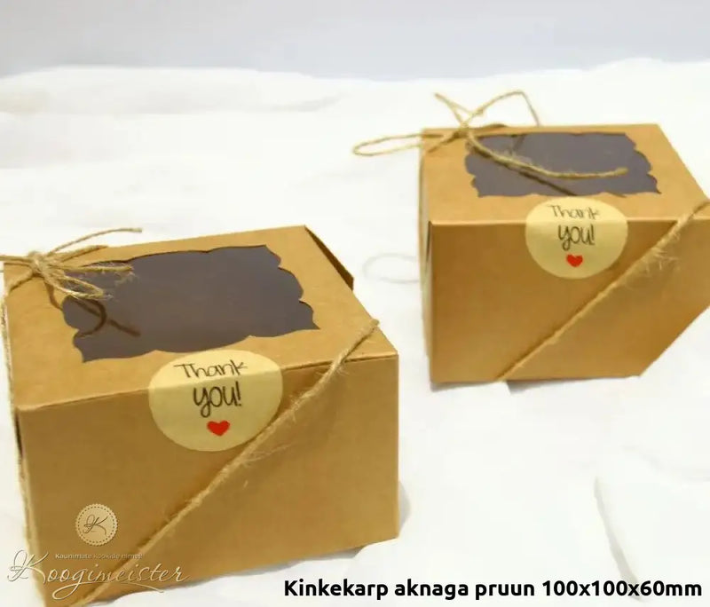 Kinkekarp Aknaga Pruun 100X100X60Mm Pakend