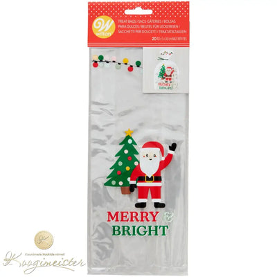 Kinkekotid Merry & Bright Santa 20Tk + Kinnitused