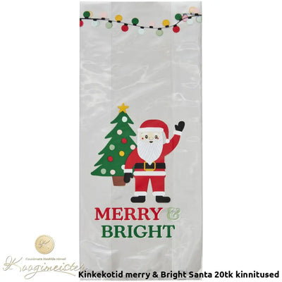 Kinkekotid Merry & Bright Santa 20Tk + Kinnitused