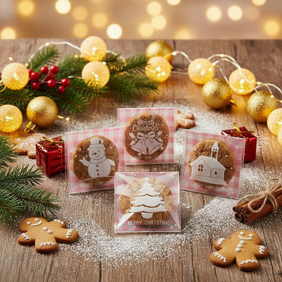 Tsellofaankotid Liimiribaga Merry Christmas 100 X 100Mm 10 Tk