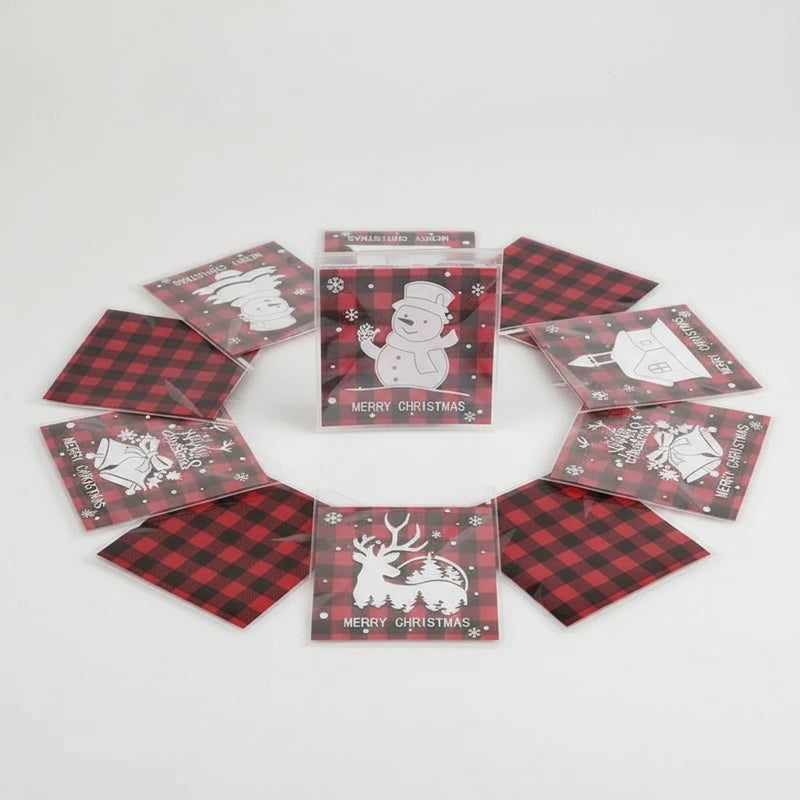 Tsellofaankotid Liimiribaga Merry Christmas 100 X 100Mm 10 Tk