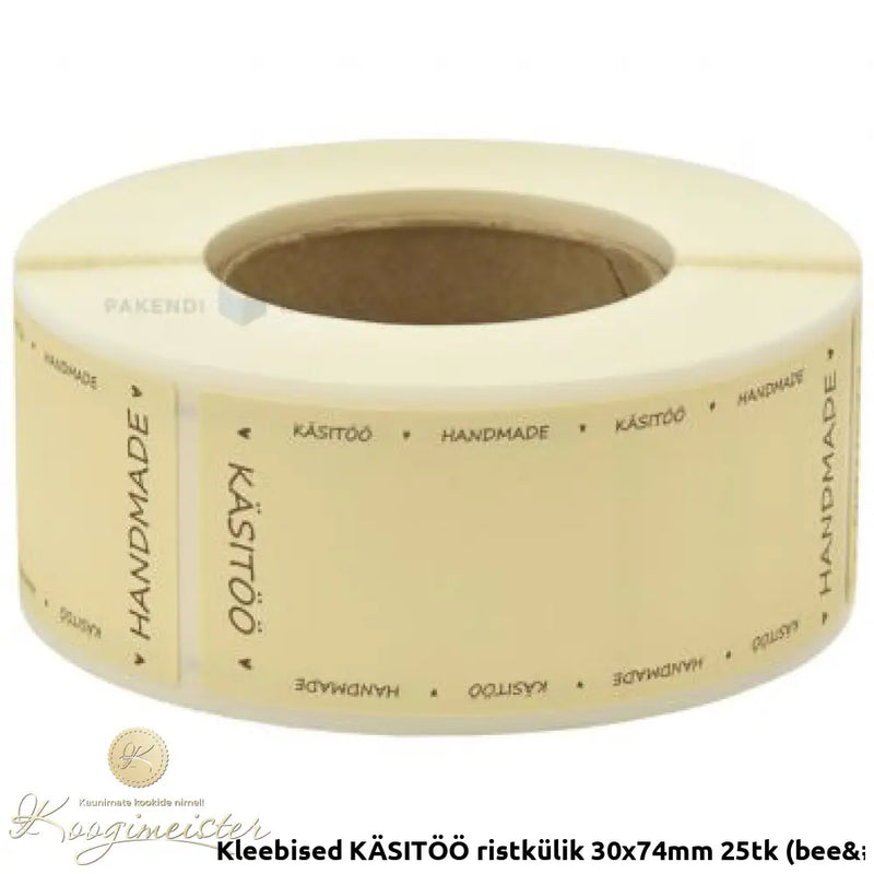 Kleebised Käsitöö Ristkülik 30X74Mm 25Tk (Beež)