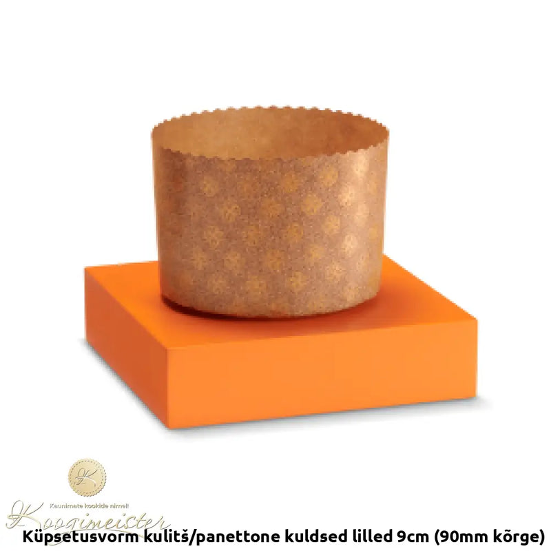 Küpsetusvorm Kulitš/Panettone Kuldsed Lilled 9Cm (90Mm Kõrge)