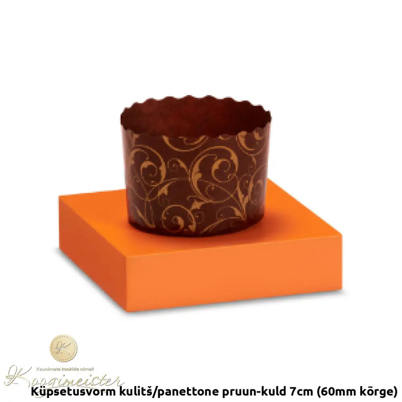 Küpsetusvorm Kulitš/Panettone Pruun-Kuld 7Cm (60Mm Kõrge)