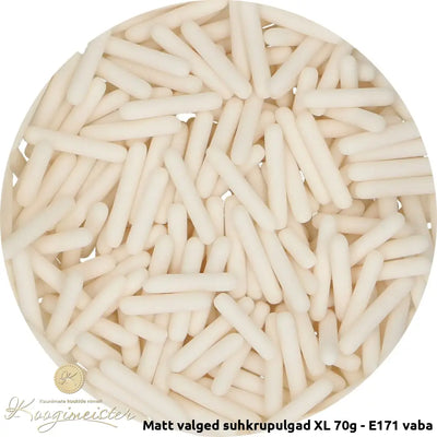 Matt Valged Suhkrupulgad Xl 70G - E171 Vaba Toidukaubad