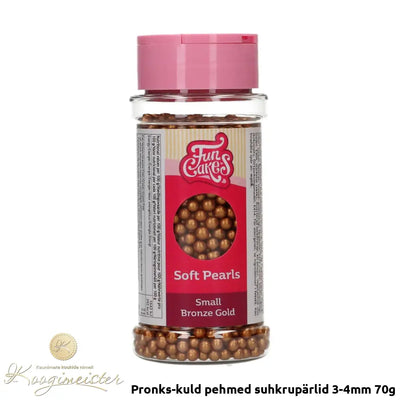 Pronks-Kuld Pehmed Suhkrupärlid 3-4Mm 70G Toidukaubad