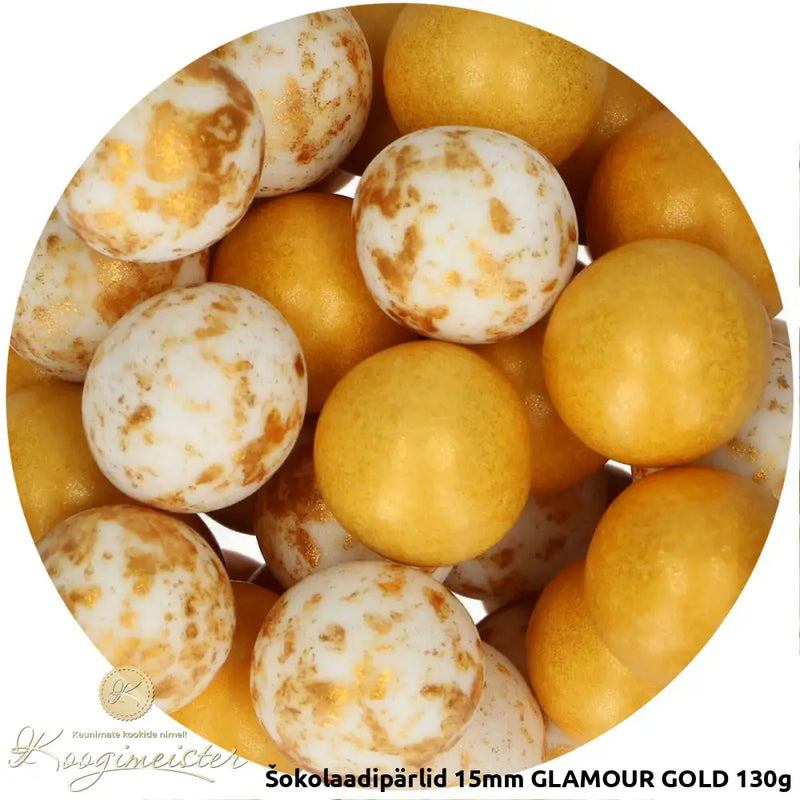 Šokolaadipärlid 15Mm Glamour Gold 130G Toidukaubad