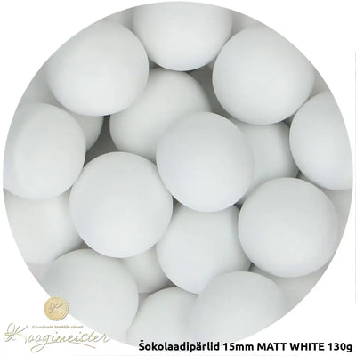 Šokolaadipärlid 15Mm Matt White 130G Toidukaubad