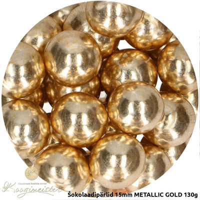 Šokolaadipärlid 15Mm Metallic Gold 130G Toidukaubad