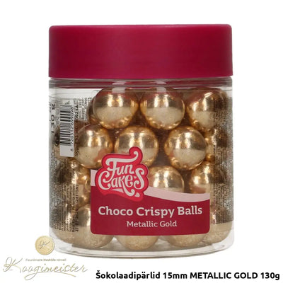 Šokolaadipärlid 15Mm Metallic Gold 130G Toidukaubad