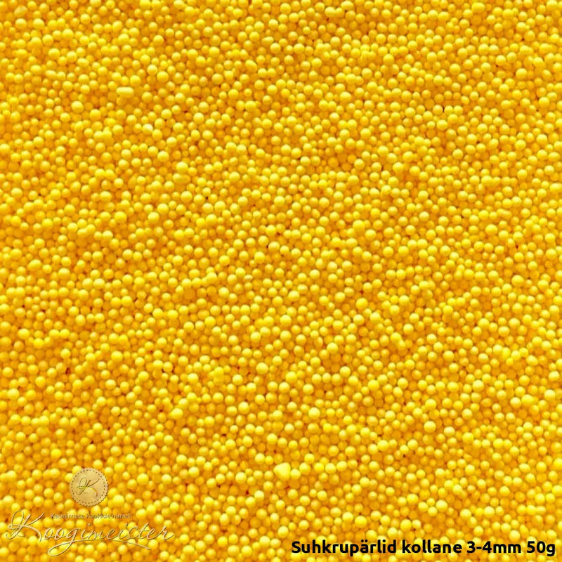 Suhkrupärlid kollane 3-4mm 50g toidukaubad