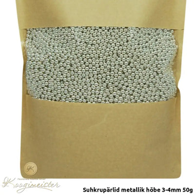 Jälgi Kuupäeva! Suhkrupärlid Metallik Hõbe 3-4Mm 50G Toidukaubad