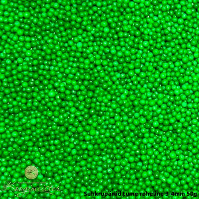 Suhkrupärlid tume roheline 3-4mm 50g toidukaubad