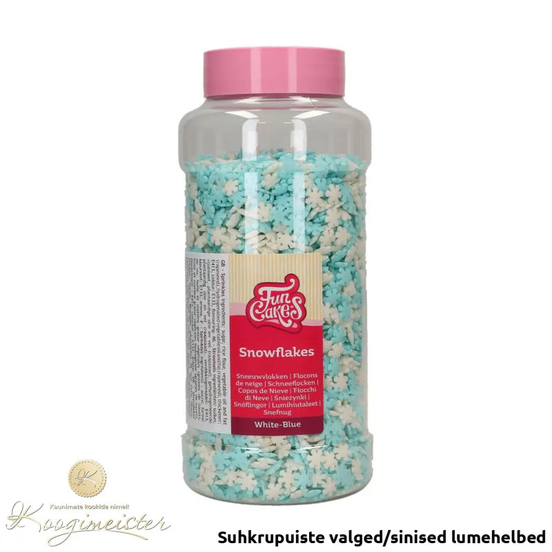 Suhkrupuiste Valged/Sinised Lumehelbed 450G Toidukaubad