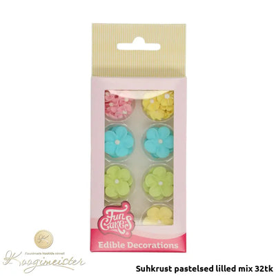 Suhkrust Pastelsed Lilled Mix 32Tk Toidukaubad