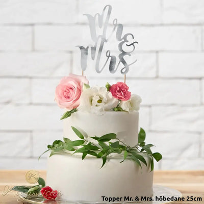 Topper Mr. & Mrs. Hõbedane 25Cm