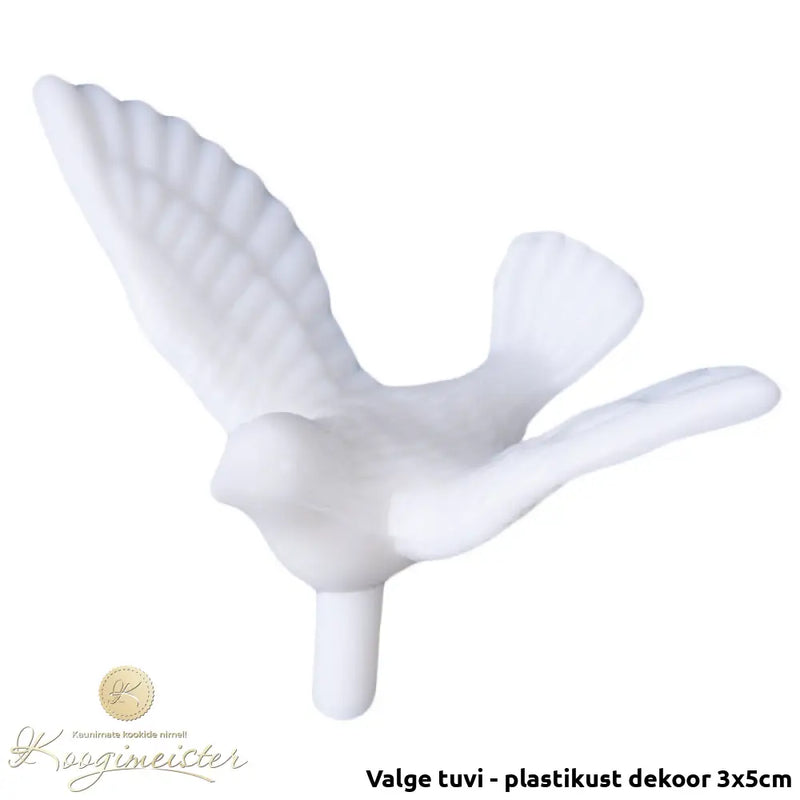 Valge Tuvi - Plastikust Dekoor 3X5Cm