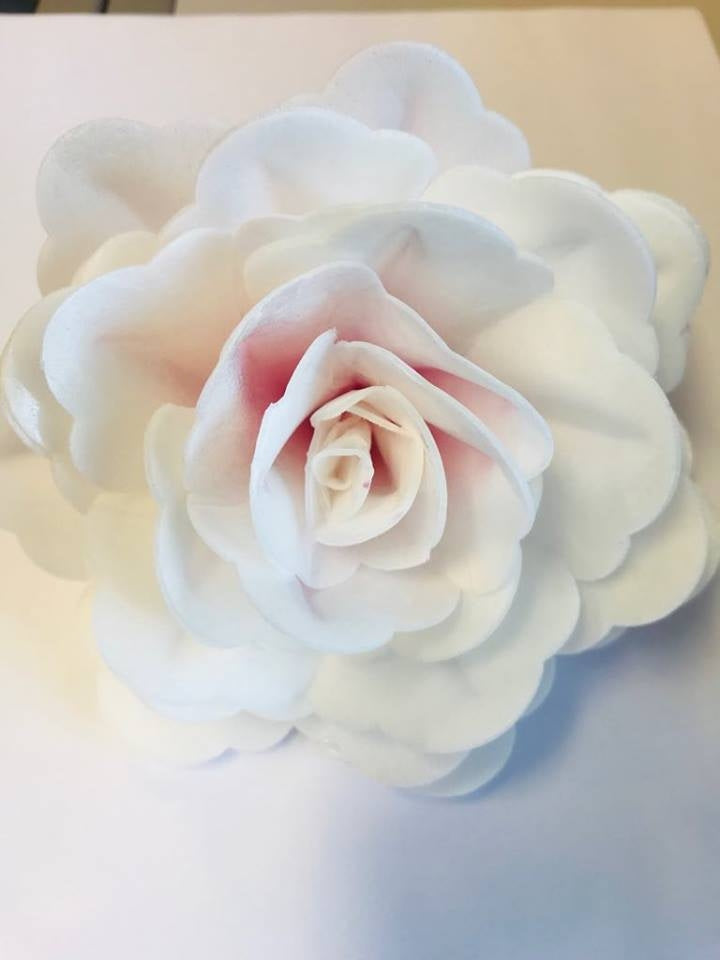 Vahvlist hiina roos valge-roosa 12,5cm