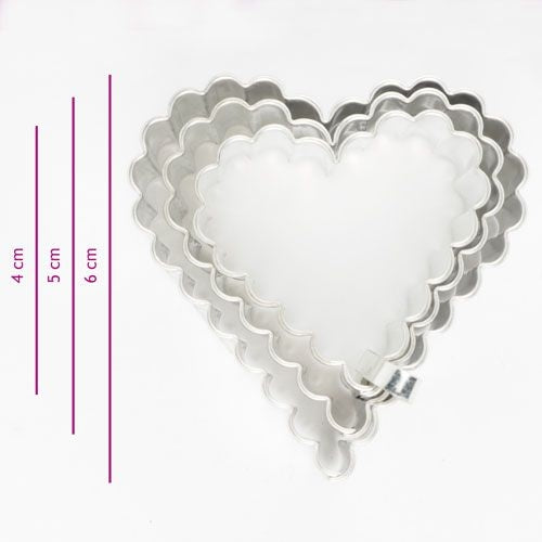 Lainelised südamed 3tk metallvormid
